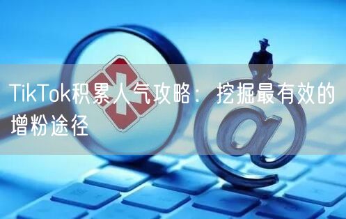 TikTok积累人气攻略：挖掘最有效的增粉途径