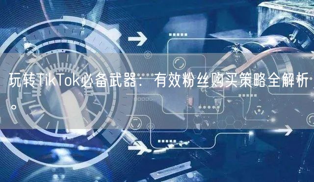 玩转TikTok必备武器：有效粉丝购买策略全解析。