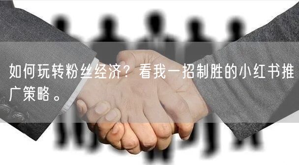 如何玩转粉丝经济？看我一招制胜的小红书推广策略。