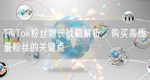 TikTok粉丝增长战略解析：购买高质量粉丝的关键点