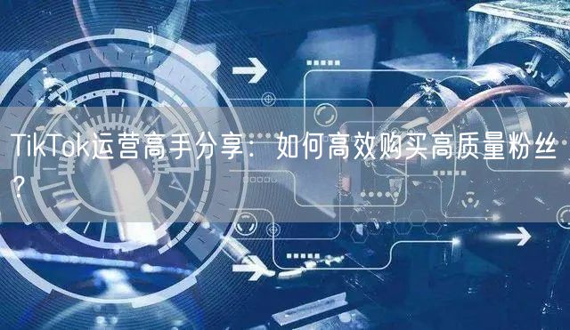 TikTok运营高手分享：如何高效购买高质量粉丝？