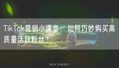 TikTok营销小课堂：如何巧妙购买高质量活跃粉丝？