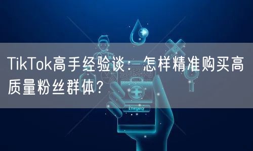 TikTok高手经验谈：怎样精准购买高质量粉丝群体？