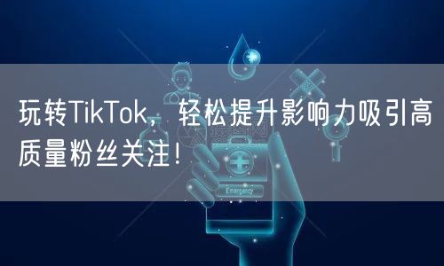 玩转TikTok，轻松提升影响力吸引高质量粉丝关注！