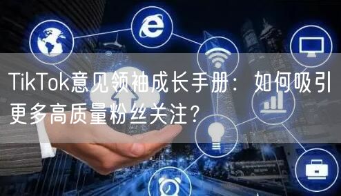 TikTok意见领袖成长手册：如何吸引更多高质量粉丝关注？