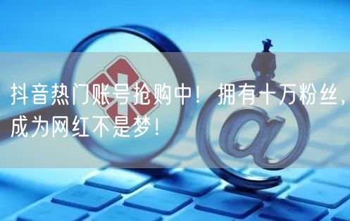 抖音热门账号抢购中！拥有十万粉丝，成为网红不是梦！