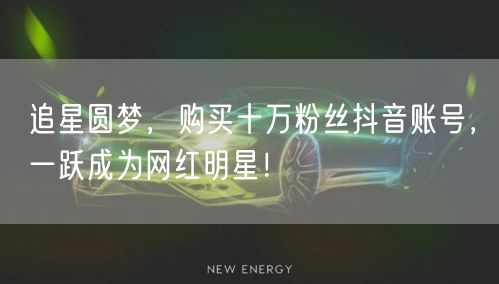 追星圆梦，购买十万粉丝抖音账号，一跃成为网红明星！