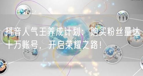 抖音人气王养成计划：购买粉丝量达十万账号，开启荣耀之路！
