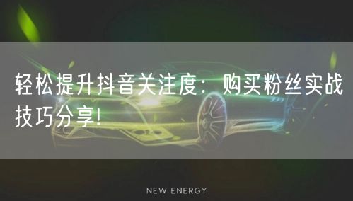 轻松提升抖音关注度：购买粉丝实战技巧分享!