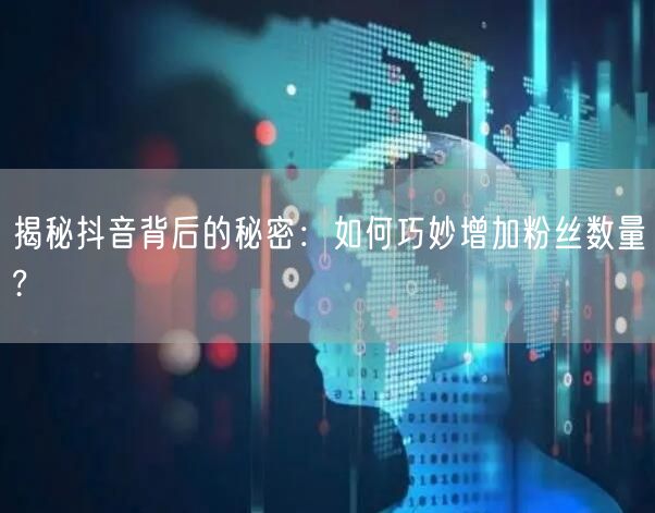 揭秘抖音背后的秘密：如何巧妙增加粉丝数量?
