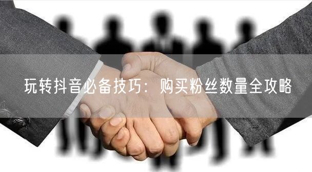 玩转抖音必备技巧：购买粉丝数量全攻略