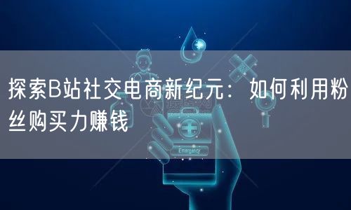 探索B站社交电商新纪元：如何利用粉丝购买力赚钱