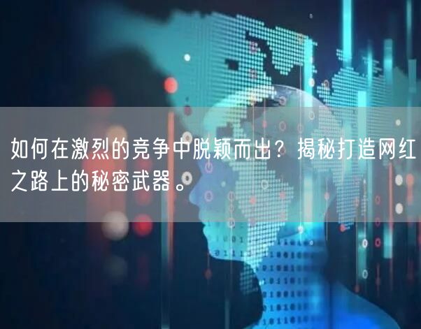 如何在激烈的竞争中脱颖而出？揭秘打造网红之路上的秘密武器。