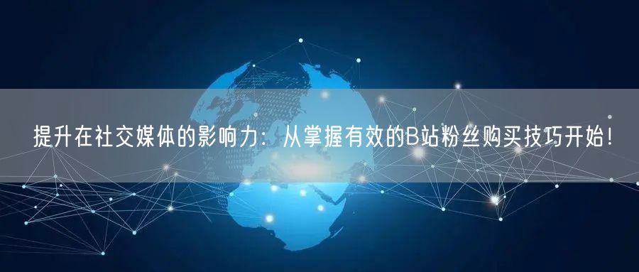 提升在社交媒体的影响力：从掌握有效的B站粉丝购买技巧开始！