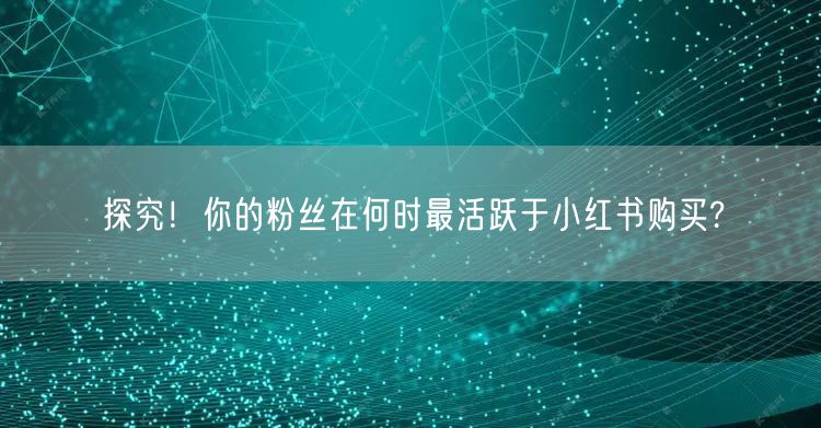 探究！你的粉丝在何时最活跃于小红书购买?