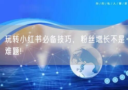 玩转小红书必备技巧，粉丝增长不是难题!