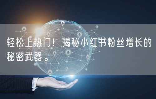 轻松上热门！揭秘小红书粉丝增长的秘密武器。