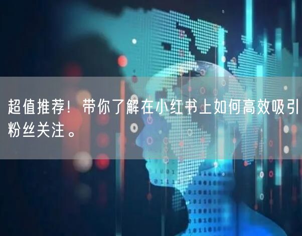 超值推荐！带你了解在小红书上如何高效吸引粉丝关注。