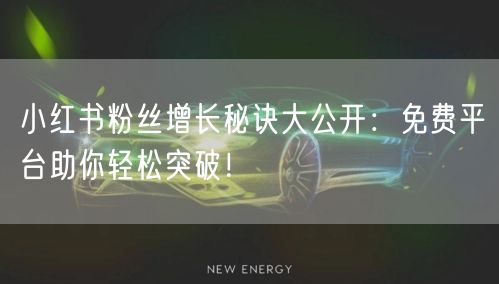 小红书粉丝增长秘诀大公开：免费平台助你轻松突破！