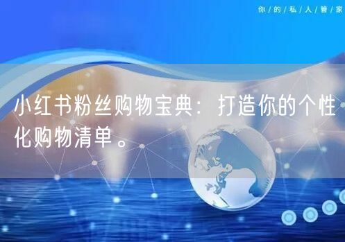 小红书粉丝购物宝典：打造你的个性化购物清单。