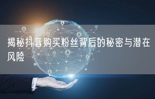 揭秘抖音购买粉丝背后的秘密与潜在风险