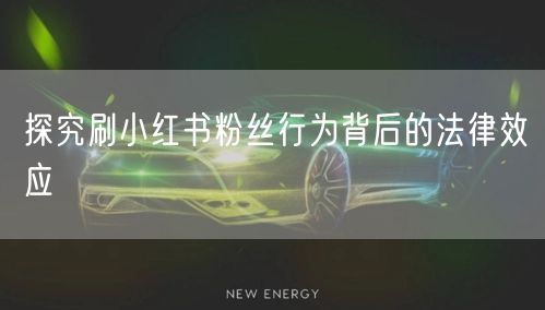 探究刷小红书粉丝行为背后的法律效应