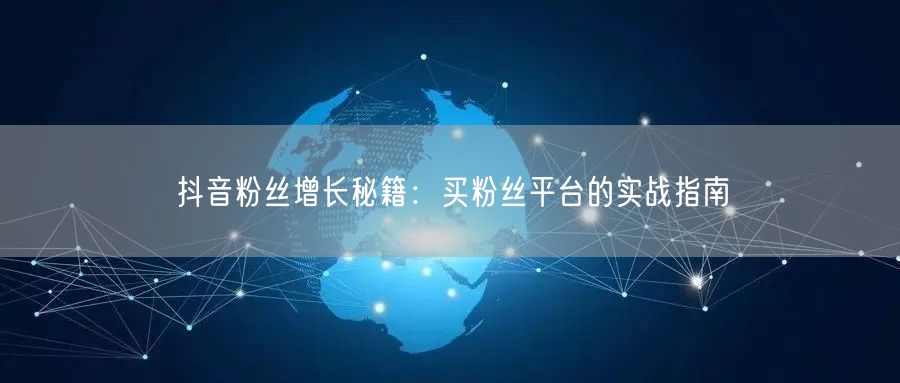 抖音粉丝增长秘籍：买粉丝平台的实战指南