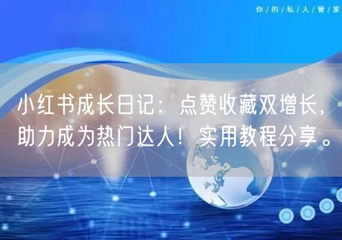 小红书成长日记：点赞收藏双增长，助力成为热门达人！实用教程分享。
