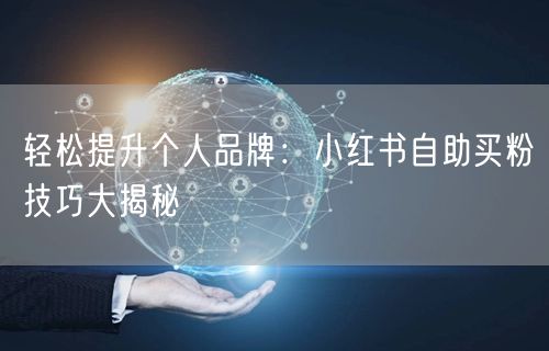 轻松提升个人品牌：小红书自助买粉技巧大揭秘